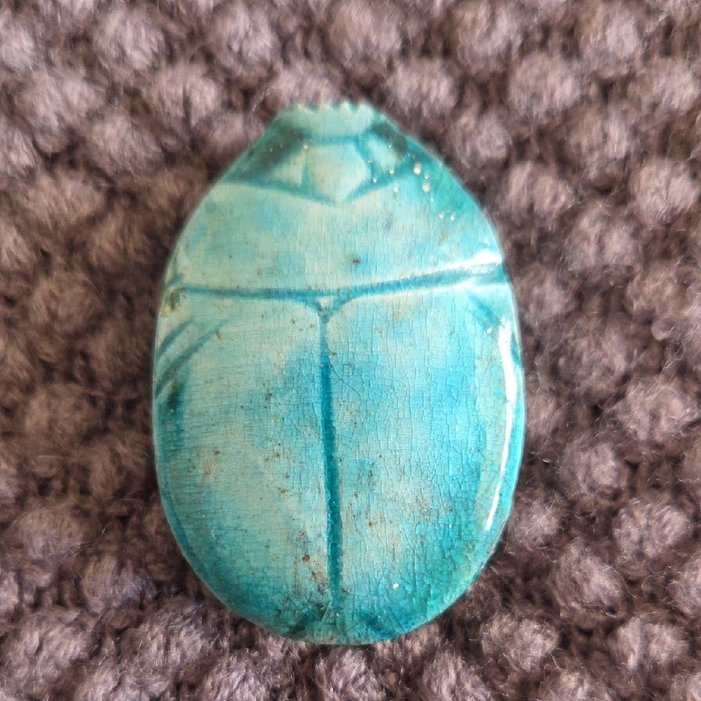 Vibrant Blue Scarab Beetle Habitat Accessory